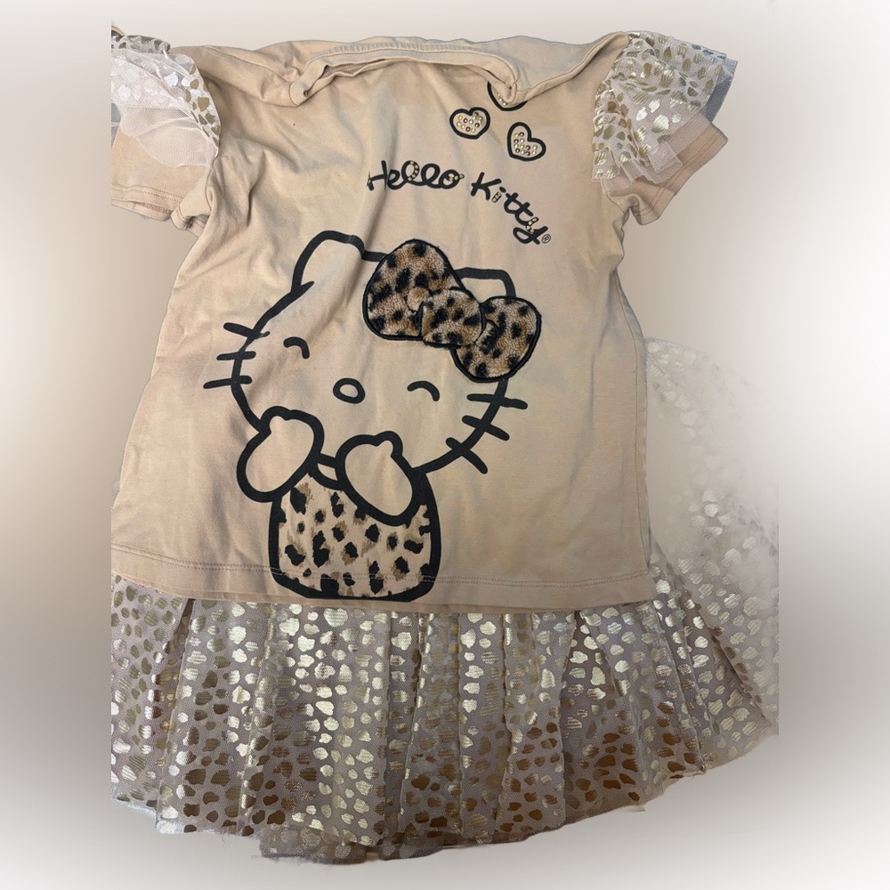 Hello Kitty Beige and Black Leopard Dress